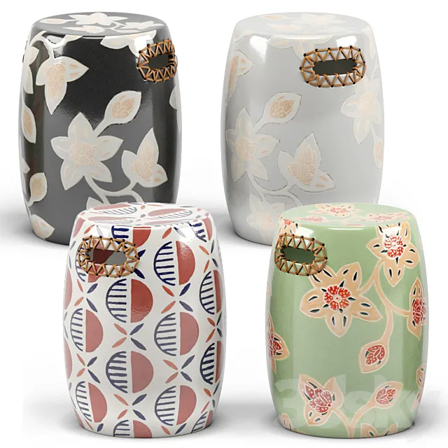 Luna. Josephine Batik Ceramic Stool 3DModel Luna. Josephine Batik Ceramic Stool 3DModel