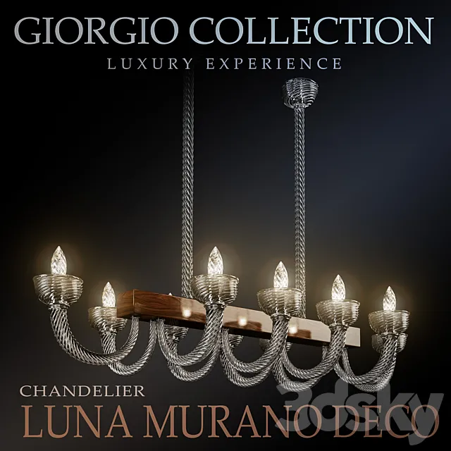 Luna Murano Deco Chandelier 3DModel