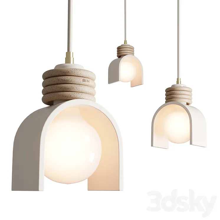 LUNAR PENDANT SPECKLED TERRACOTTA 3D Model Free Download