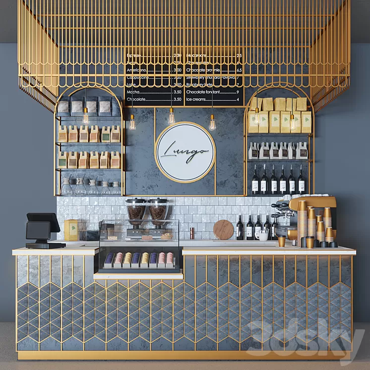Lungo cafe 3D Model