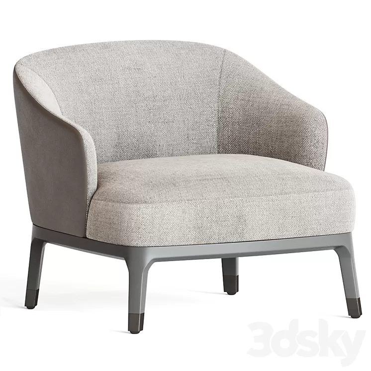 Lungotevere Leather Armchair Artemest 3D Model Lungotevere Leather Armchair Artemest 3D Model