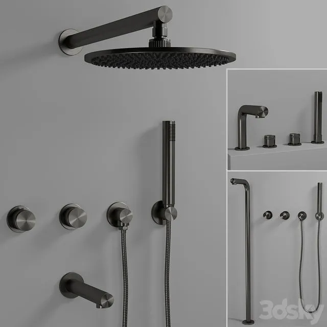 Lusso stone shower set 3D Model