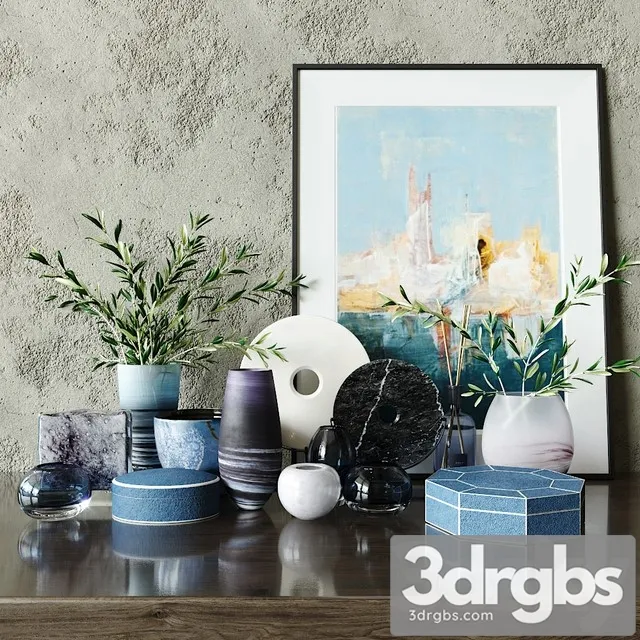 Luxdeco Decor Set Blue 3D Model Download Luxdeco Decor Set Blue 3D Model Download