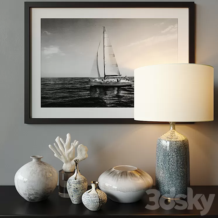 LUXDECO decor set white 3D Model LUXDECO decor set white 3D Model