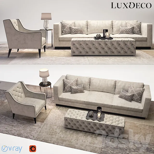 Luxdeco living room furniture set 3D Model