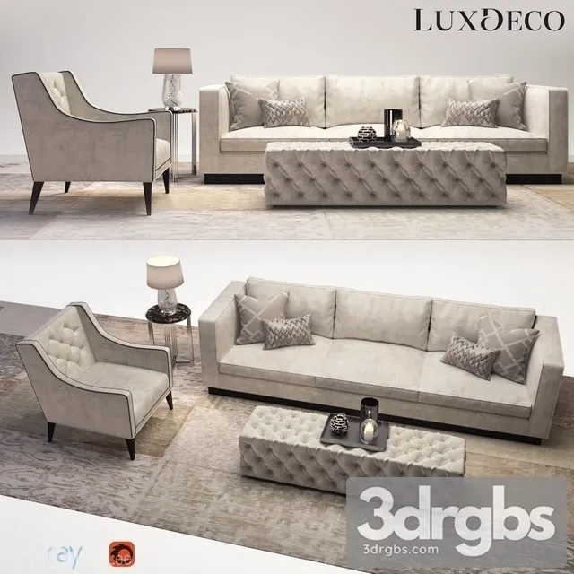 Luxdeco Living Room Set 3D Model Download