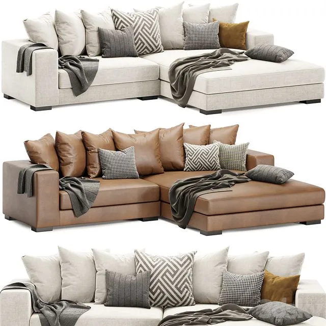 Luxe sectional sofa 3D Model
