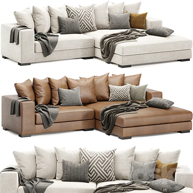 luxe sectional sofa 3D Model luxe sectional sofa 3D Model