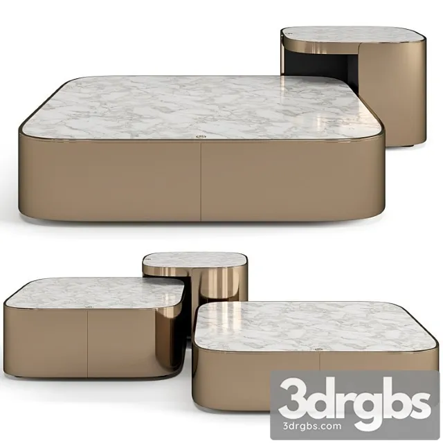 Luxence Luxury Living Parsons Coffee Tables Set 3D Model Download