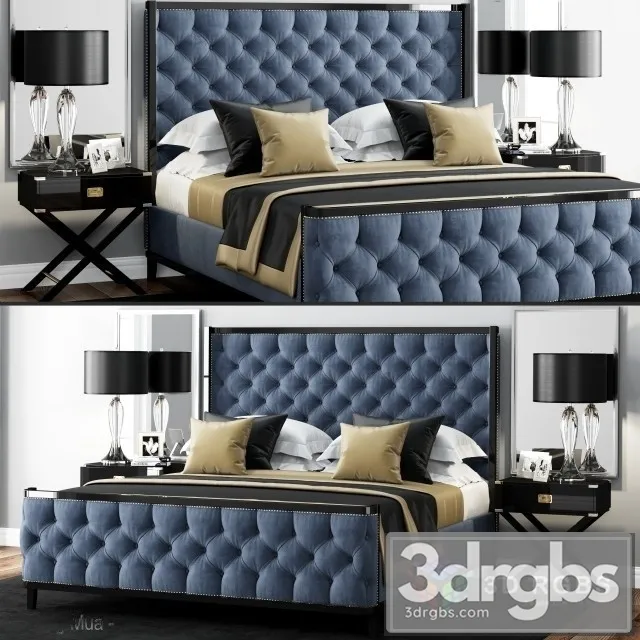 Luxeo USA Kensington Queen Tufted Bed 3D Model Download