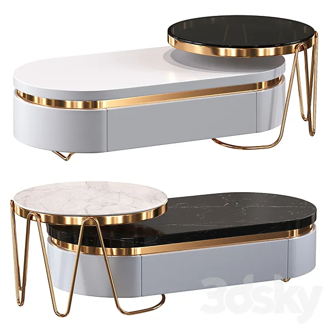 Luxurious Scandinavian coffee table 3D Model
