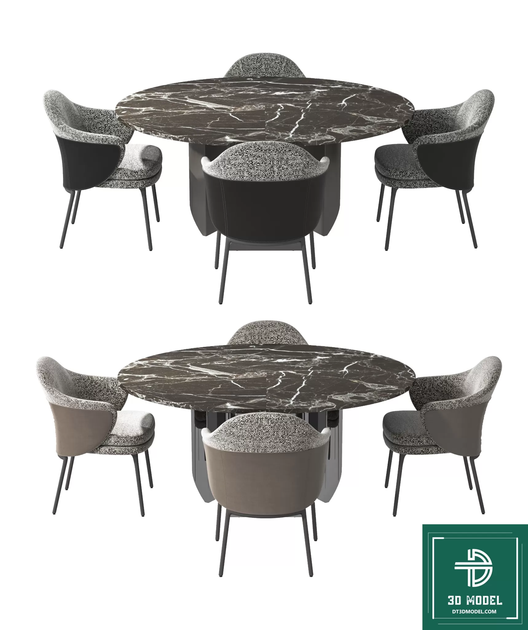 LUXURY – 3D Models – DINING TABLE SETS – 002 LUXURY – 3D Models – DINING TABLE SETS – 002