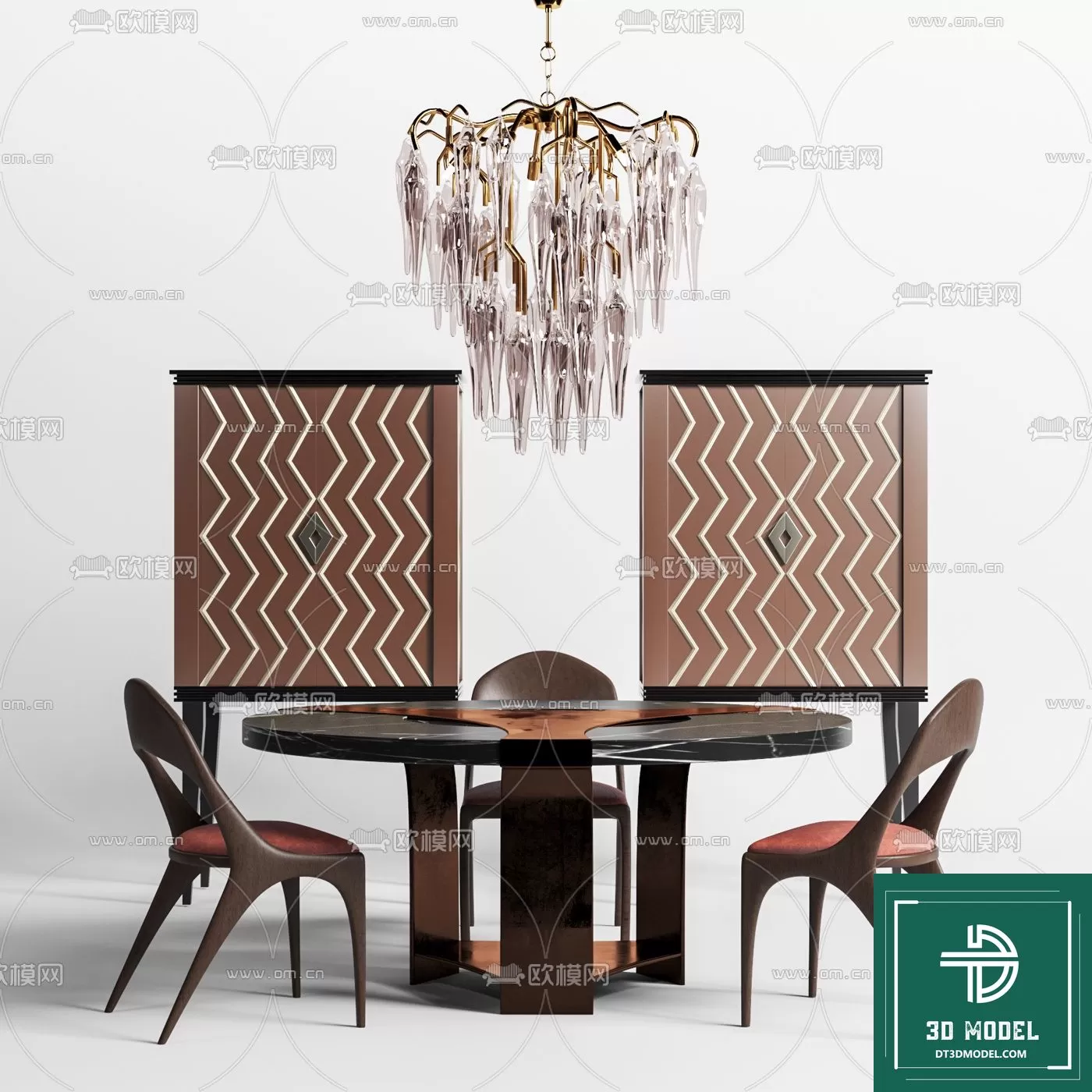 LUXURY – 3D Models – DINING TABLE SETS – 004 LUXURY – 3D Models – DINING TABLE SETS – 004