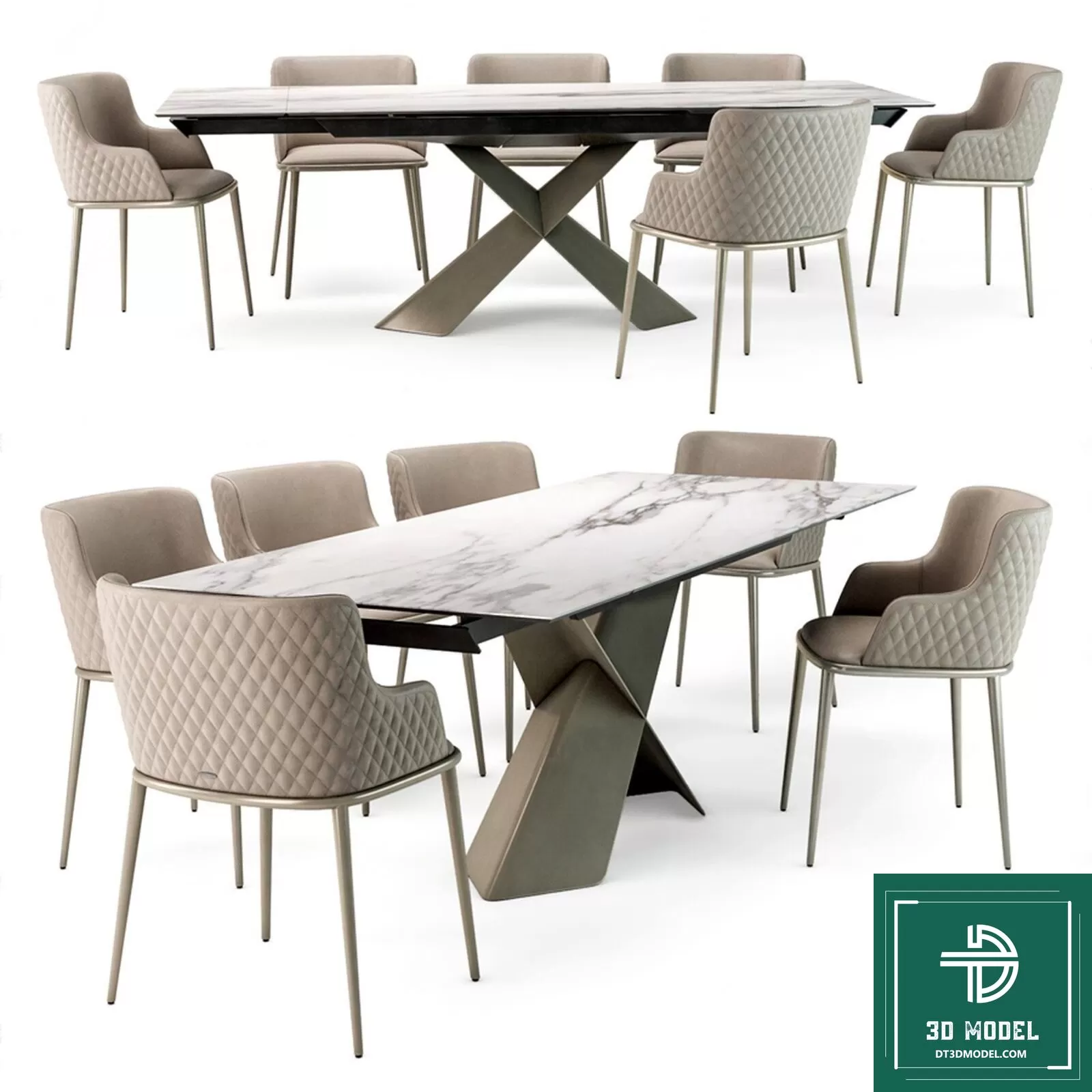 LUXURY – 3D Models – DINING TABLE SETS – 008 LUXURY – 3D Models – DINING TABLE SETS – 008