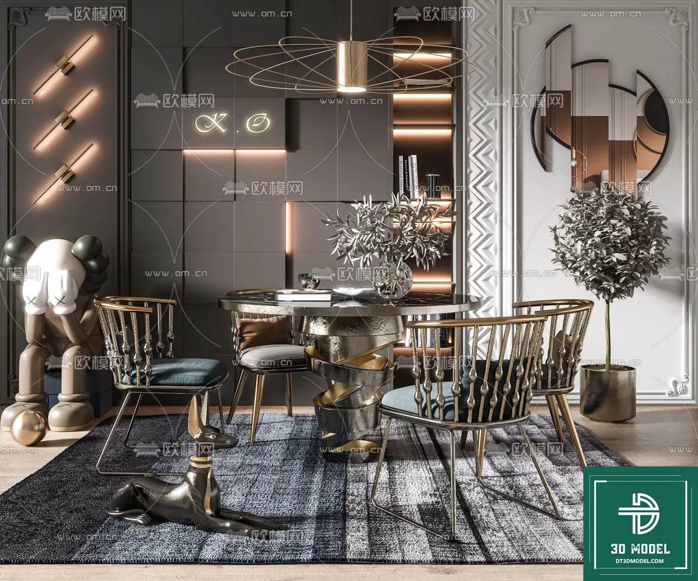 LUXURY – 3D Models – DINING TABLE SETS – 009 LUXURY – 3D Models – DINING TABLE SETS – 009