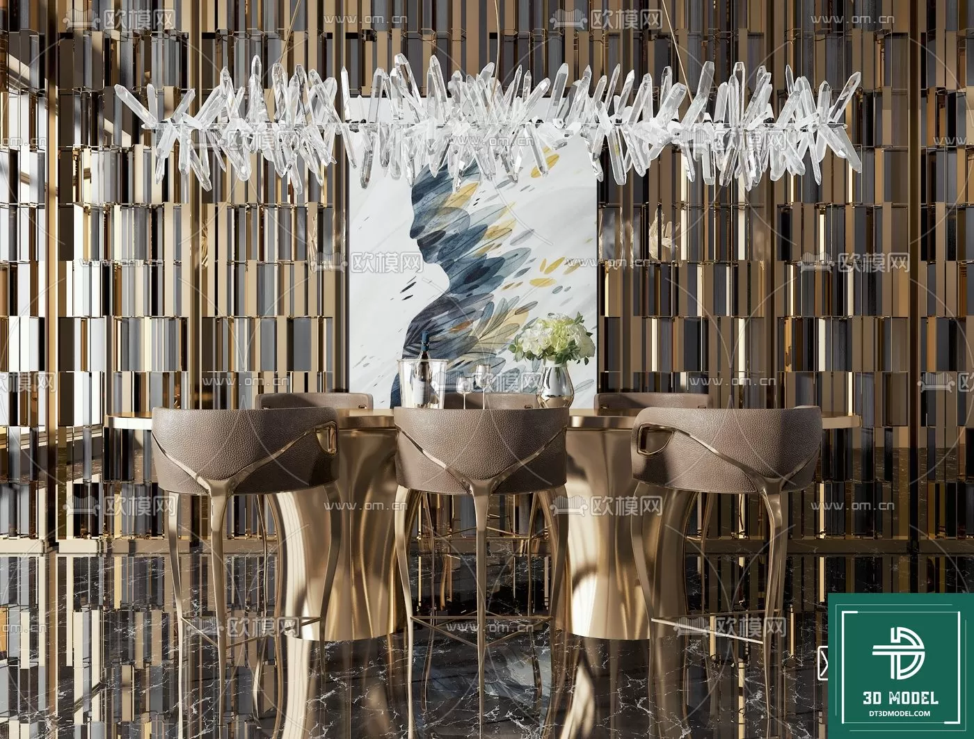 LUXURY – 3D Models – DINING TABLE SETS – 010 LUXURY – 3D Models – DINING TABLE SETS – 010