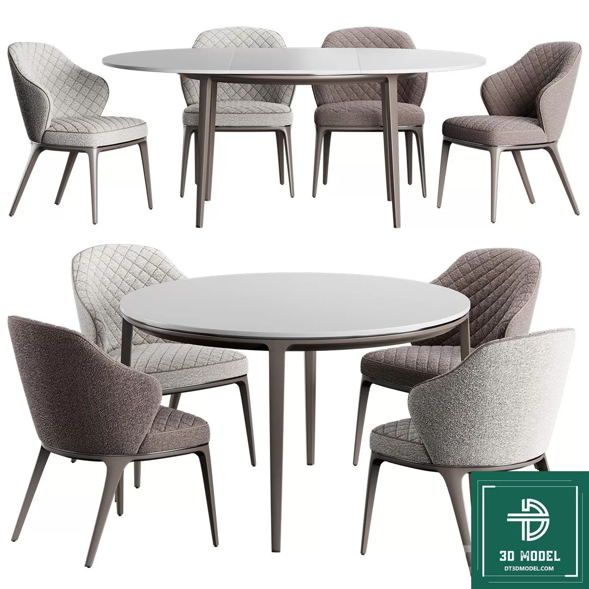 LUXURY – 3D Models – DINING TABLE SETS – 014 LUXURY – 3D Models – DINING TABLE SETS – 014