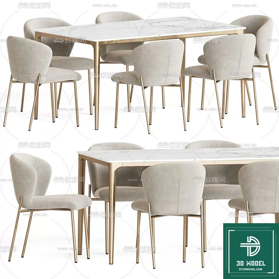 LUXURY – 3D Models – DINING TABLE SETS – 015 LUXURY – 3D Models – DINING TABLE SETS – 015