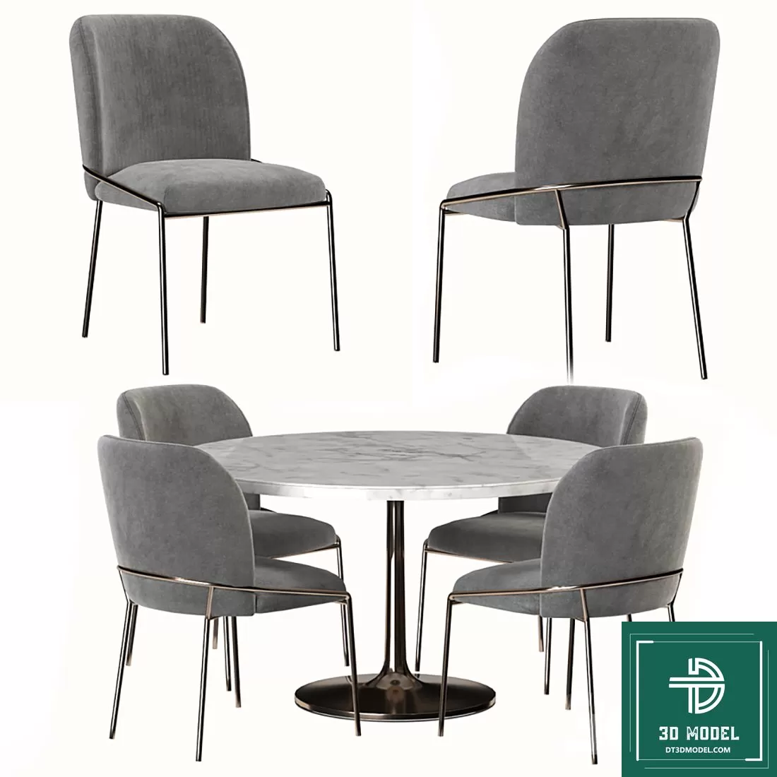 LUXURY – 3D Models – DINING TABLE SETS – 016 LUXURY – 3D Models – DINING TABLE SETS – 016