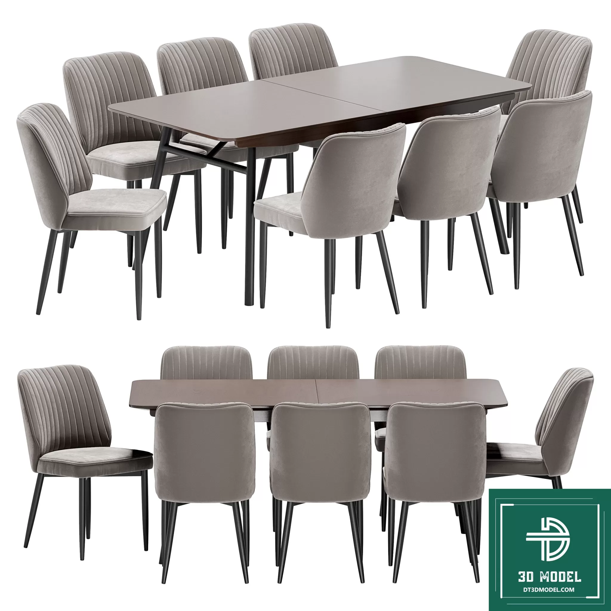 LUXURY – 3D Models – DINING TABLE SETS – 017 LUXURY – 3D Models – DINING TABLE SETS – 017