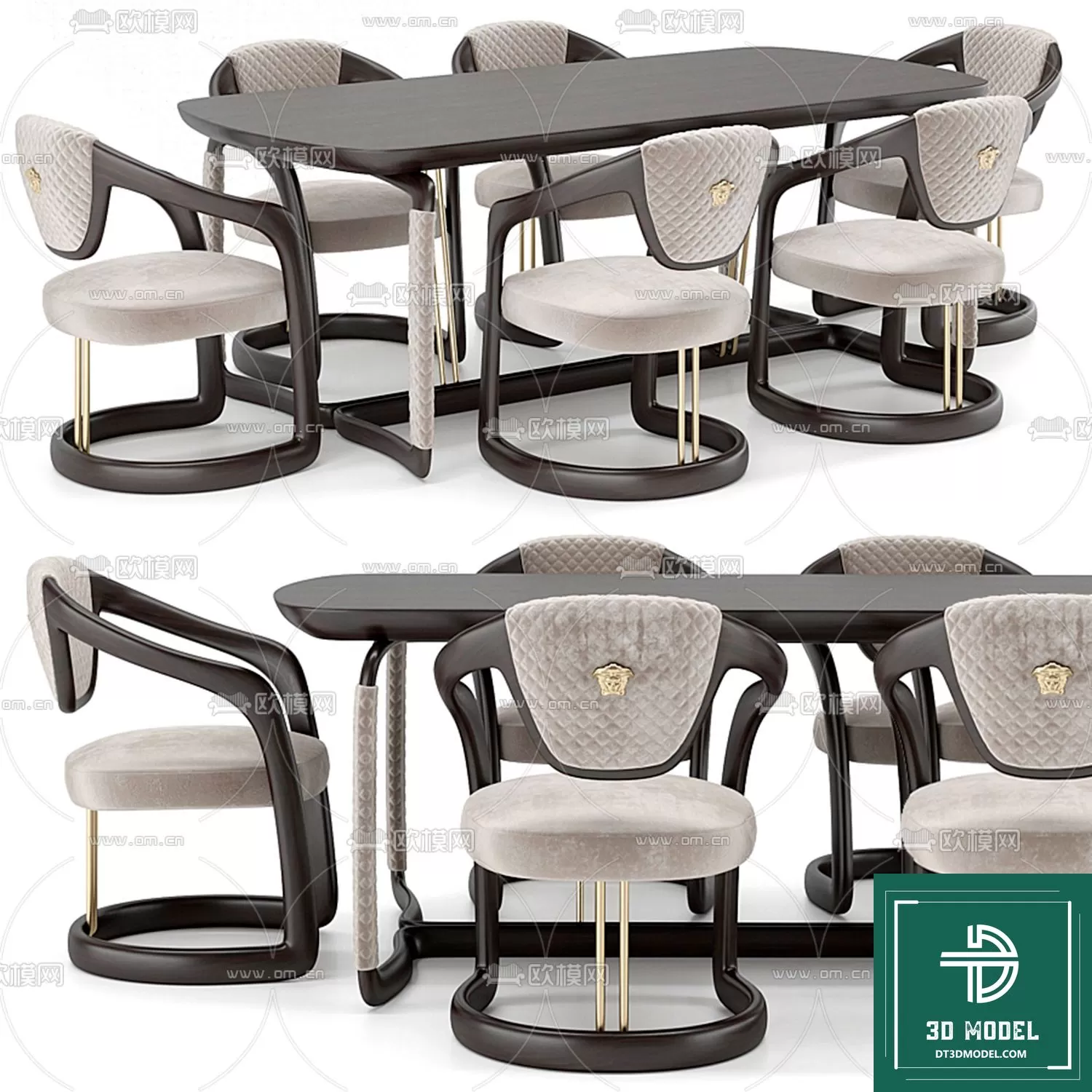 LUXURY – 3D Models – DINING TABLE SETS – 019 LUXURY – 3D Models – DINING TABLE SETS – 019