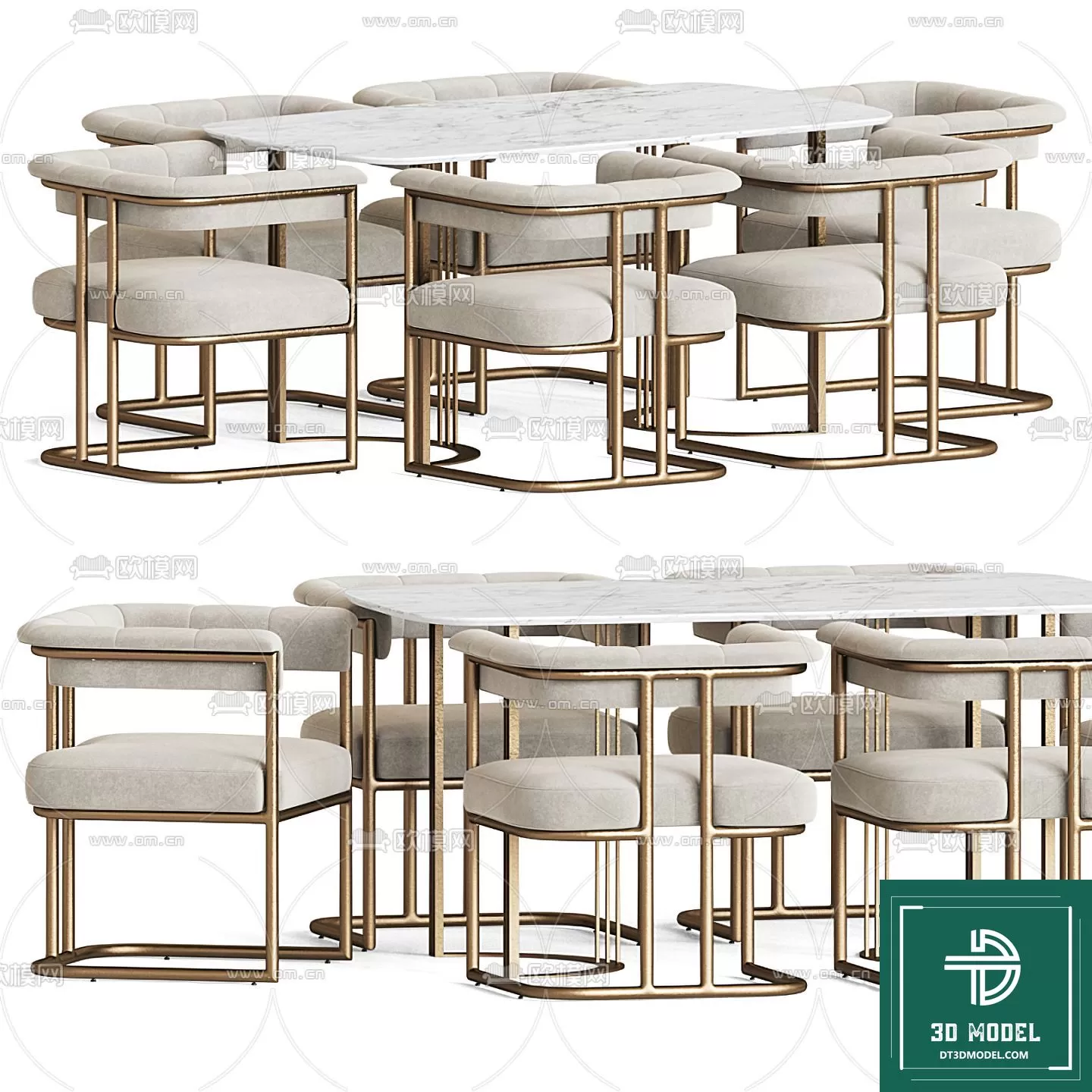 LUXURY – 3D Models – DINING TABLE SETS – 025 LUXURY – 3D Models – DINING TABLE SETS – 025