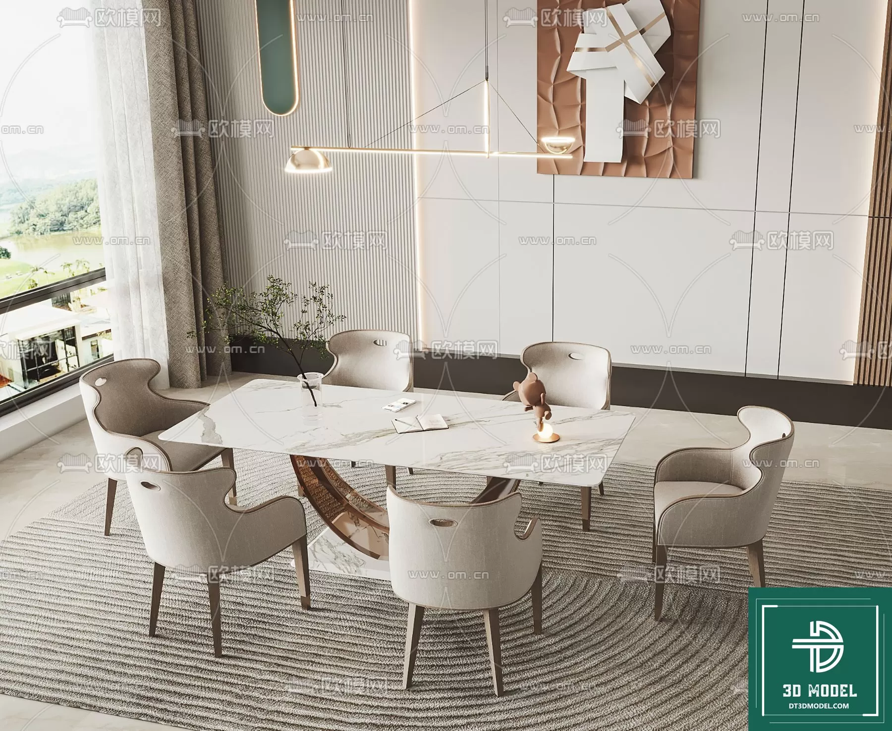 LUXURY – 3D Models – DINING TABLE SETS – 028 LUXURY – 3D Models – DINING TABLE SETS – 028