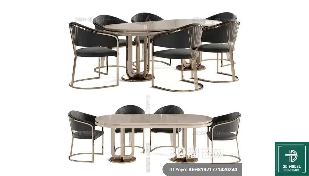 LUXURY – 3D Models – DINING TABLE SETS – 039 LUXURY – 3D Models – DINING TABLE SETS – 039