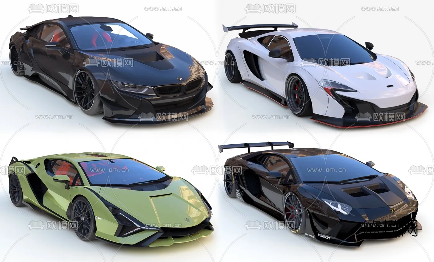 Luxury and Sport Car 3D Models – Transports – 001 – VRAY Render