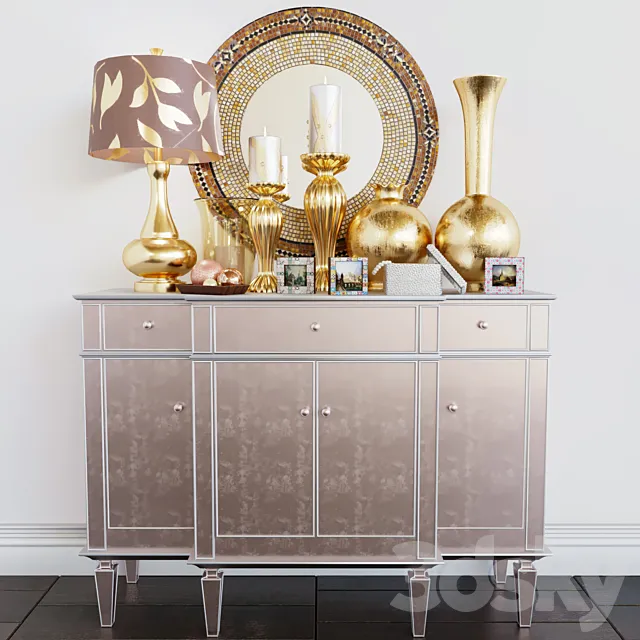 Luxury chest of drawers with decor 3D Model Luxury chest of drawers with decor 3D Model