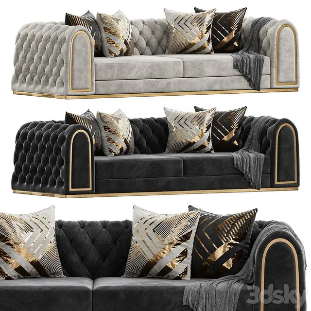 Luxury Chesterfield Sofa by Homary 3D Model Luxury Chesterfield Sofa by Homary 3D Model
