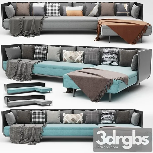 Luxury corner sofa 2 3D Model Download