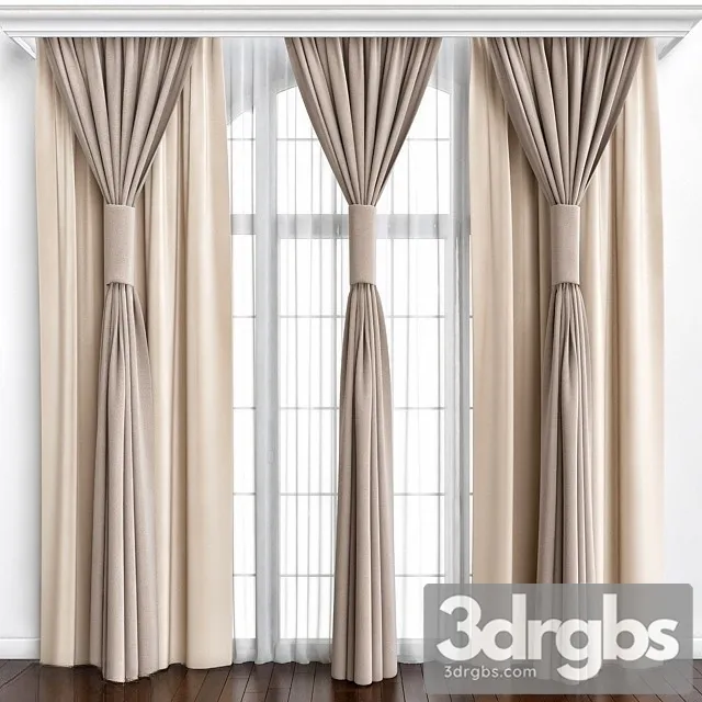 Luxury Curtain 04 3D Model Download