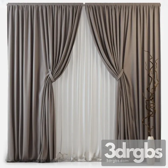Luxury Curtain Neoclassic 01 3D Model Download