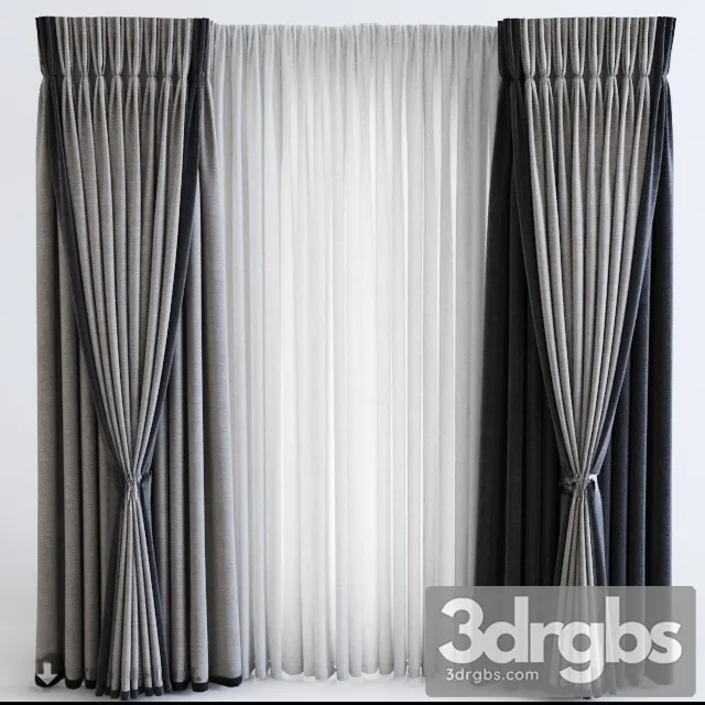 Luxury Curtain Neoclassic 02 3D Model Download