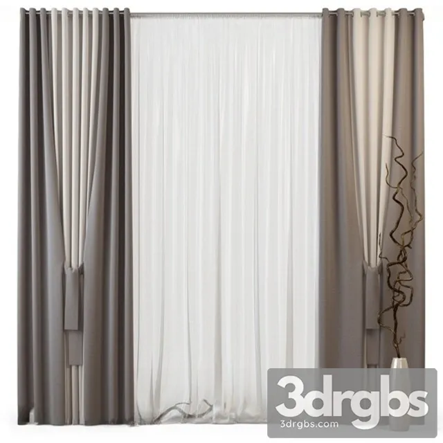 Luxury Curtain Neoclassic 3D Model Download