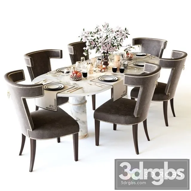 Luxury Dining Set 3D Model Download