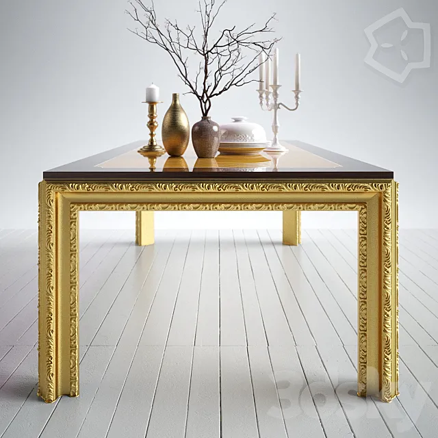 Luxury Gold Table 3D Model Luxury Gold Table 3D Model