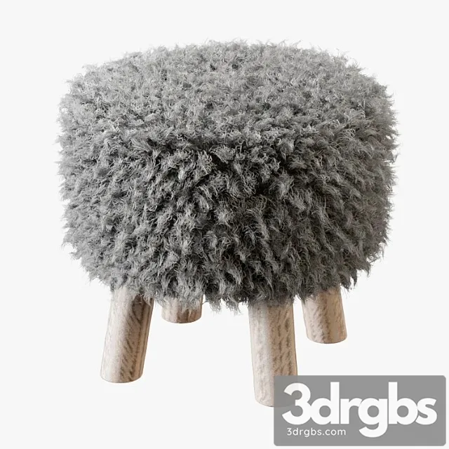 Luxury gotland sheepskin stool 2 3D Model Download