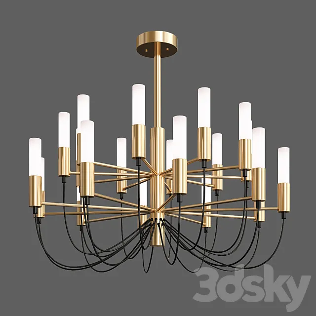 Luxury Luster Gold G9 Led Chandelier 3D Model