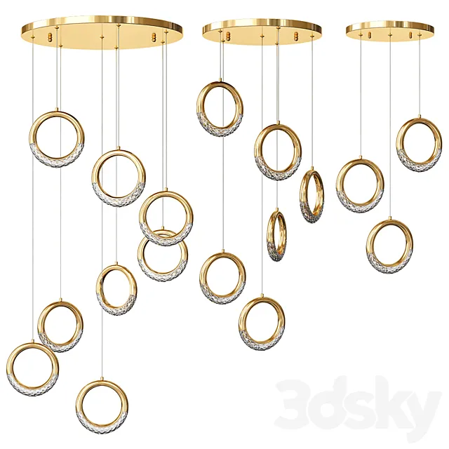 Luxury Ring Led Chandelier 3D Model Luxury Ring Led Chandelier 3D Model