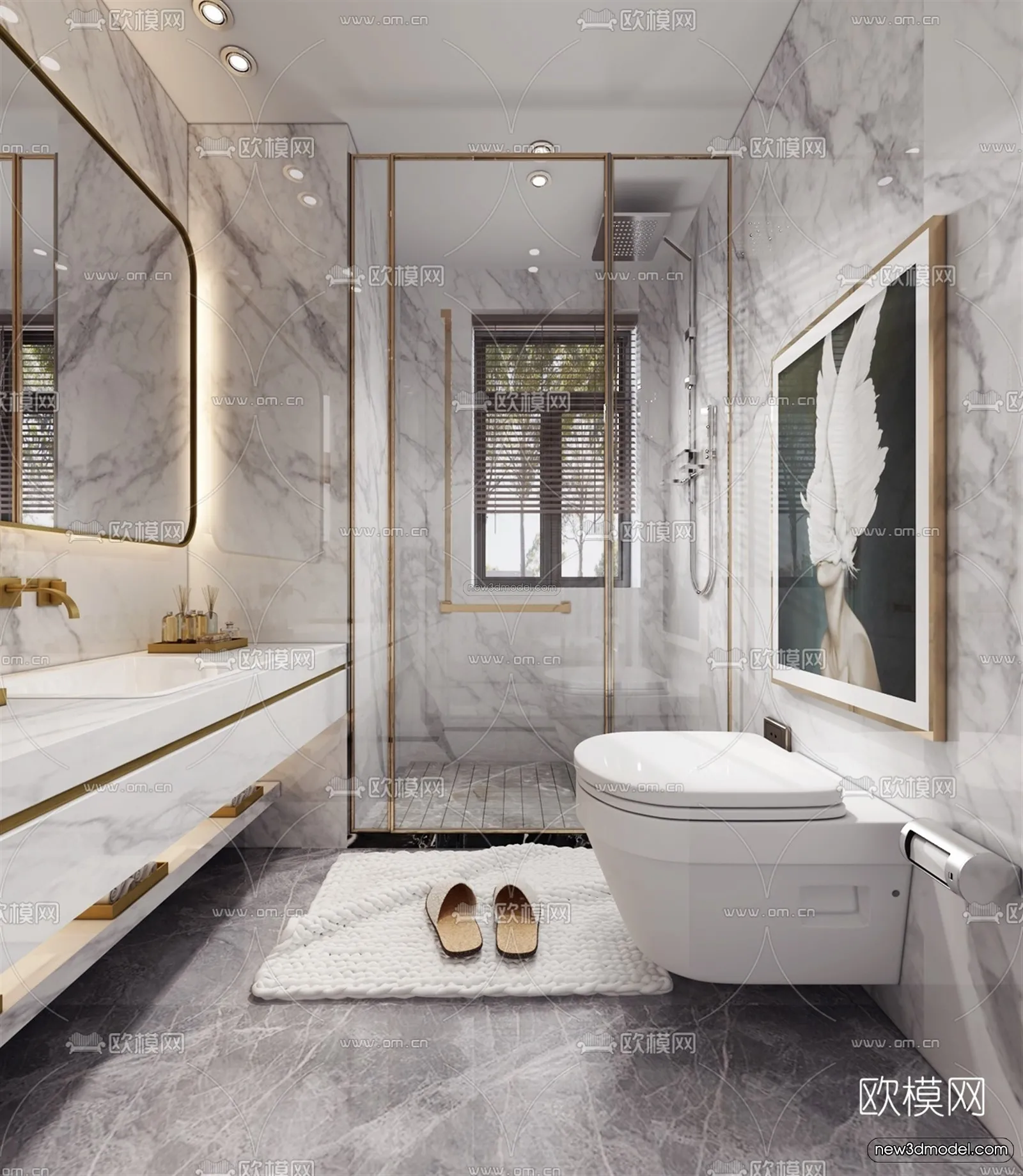 Luxury Style Interior 3D Blocks – Bathroom 3D Model – 275 – VRAY