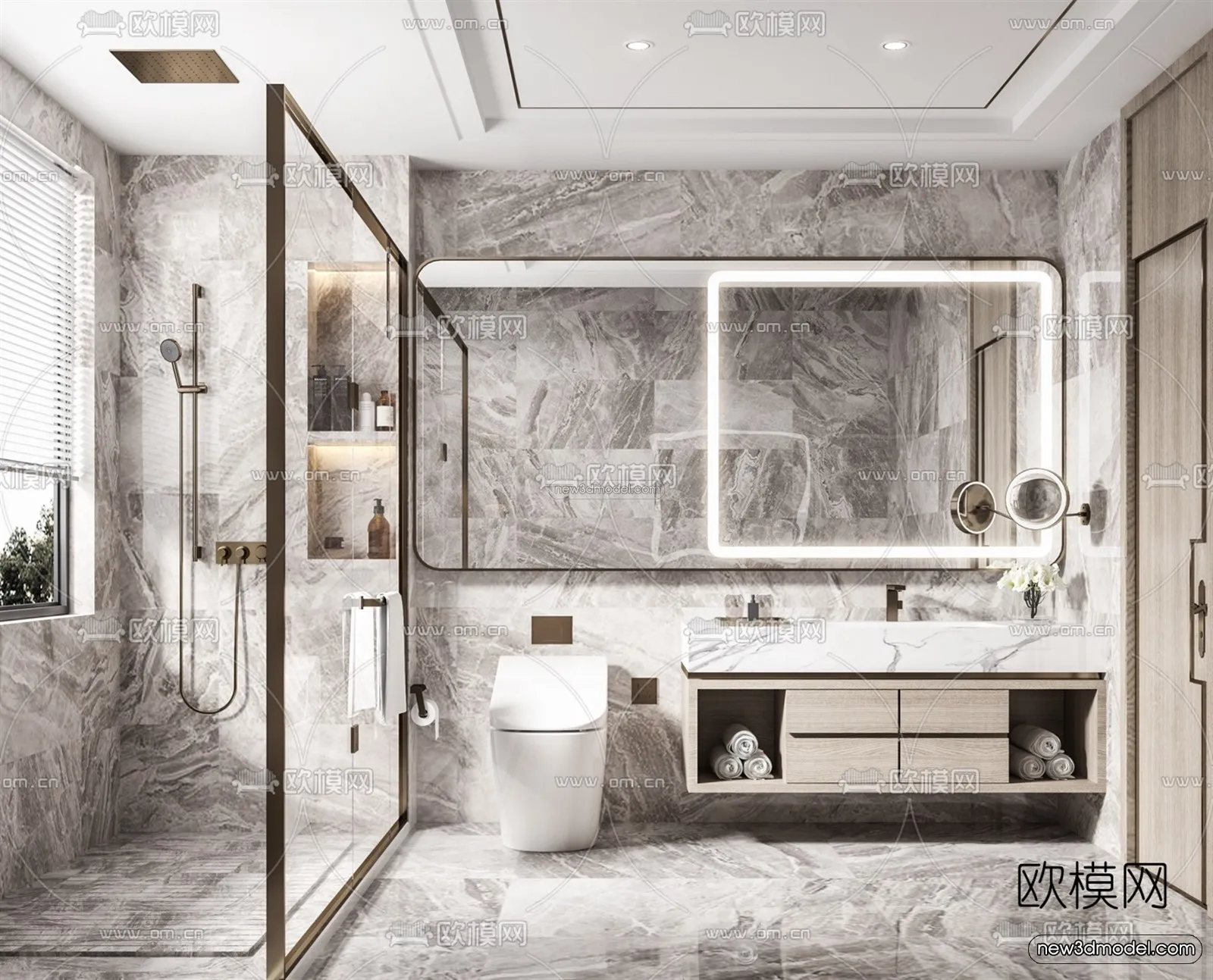 Luxury Style Interior 3D Blocks – Bathroom 3D Model – 276 – VRAY