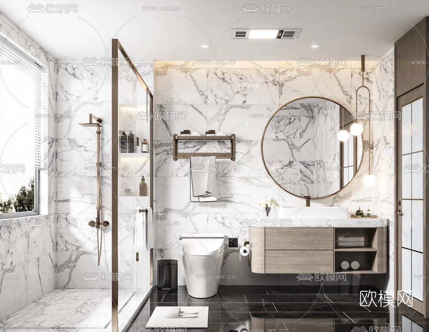 Luxury Style Interior 3D Blocks – Bathroom 3D Model – 277 – VRAY