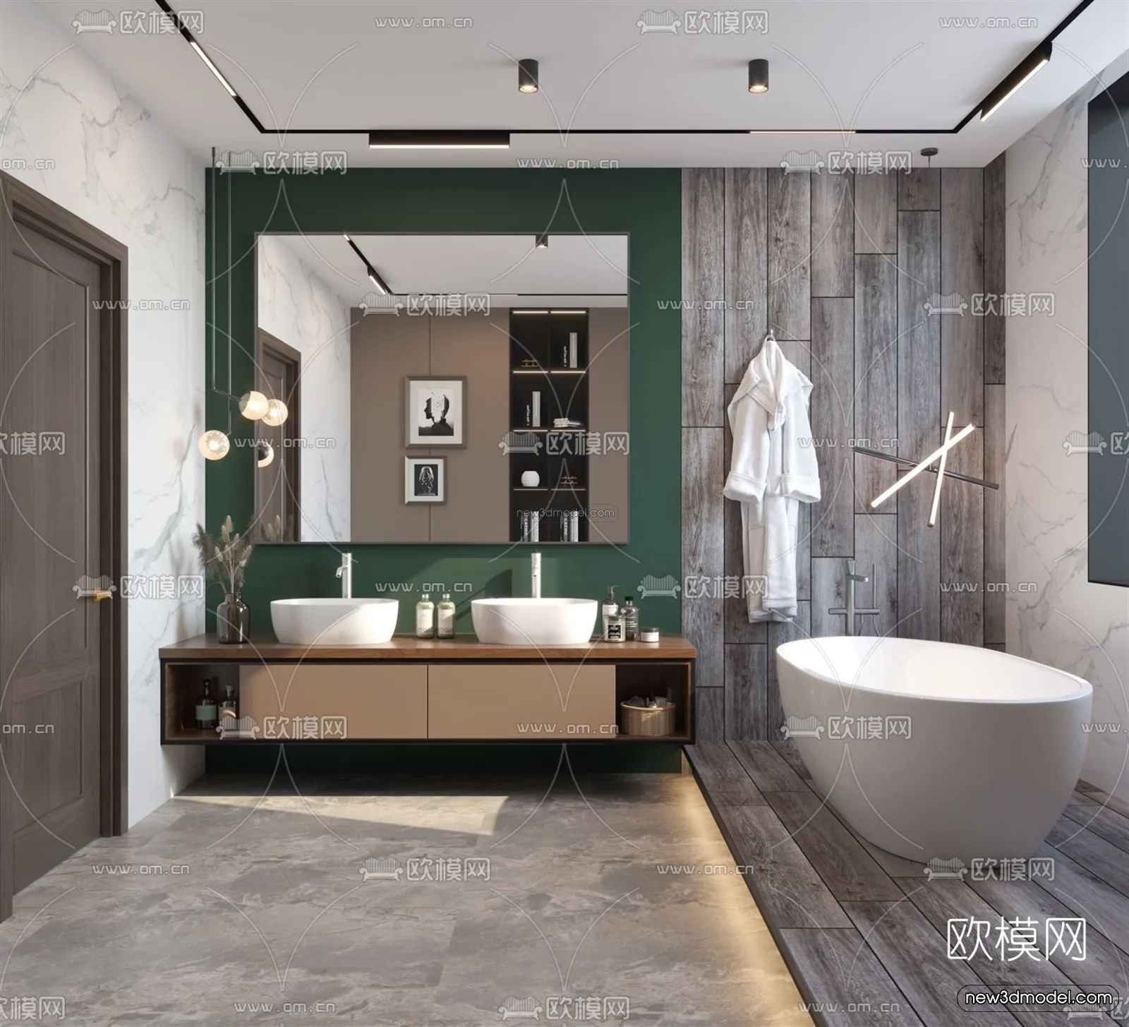 Luxury Style Interior 3D Blocks – Bathroom 3D Model – 281 – VRAY
