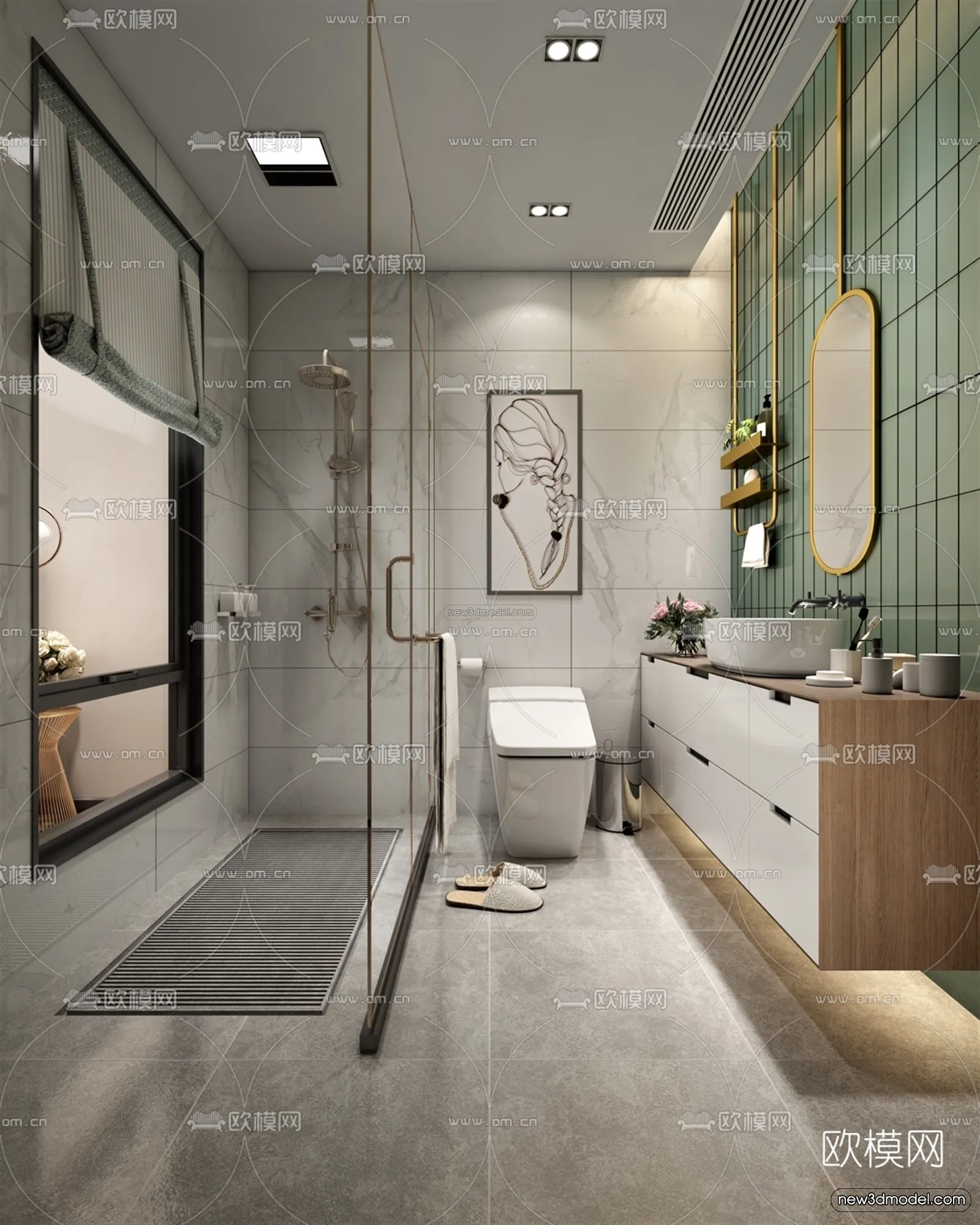 Luxury Style Interior 3D Blocks – Bathroom 3D Model – 282 – VRAY
