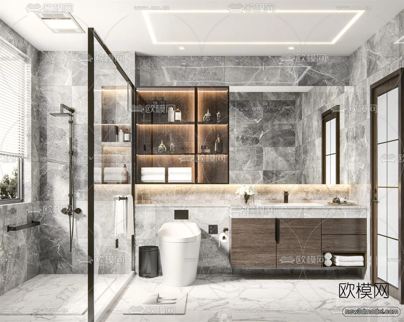 Luxury Style Interior 3D Blocks – Bathroom 3D Model – 283 – VRAY
