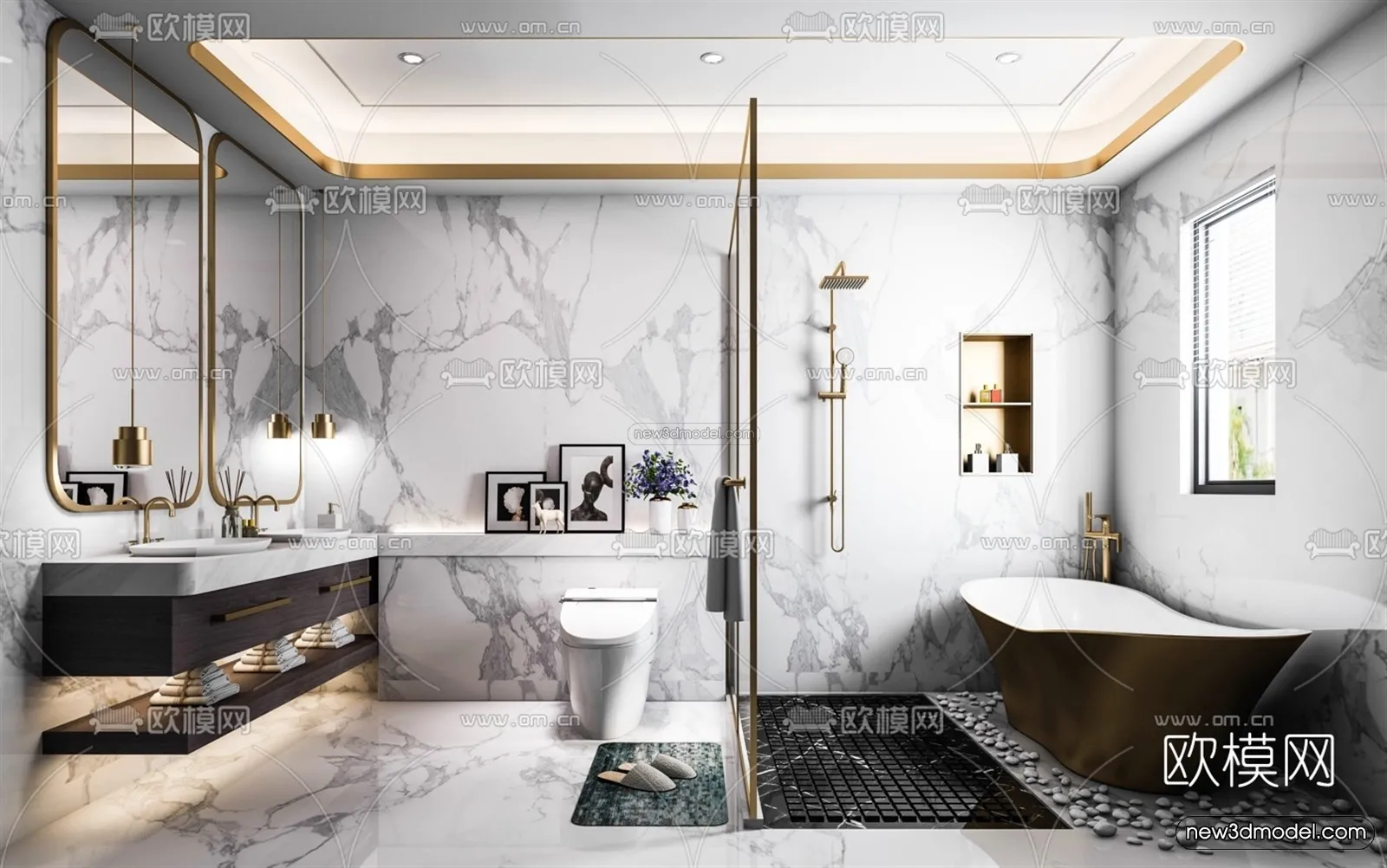 Luxury Style Interior 3D Blocks – Bathroom 3D Model – 285 – VRAY