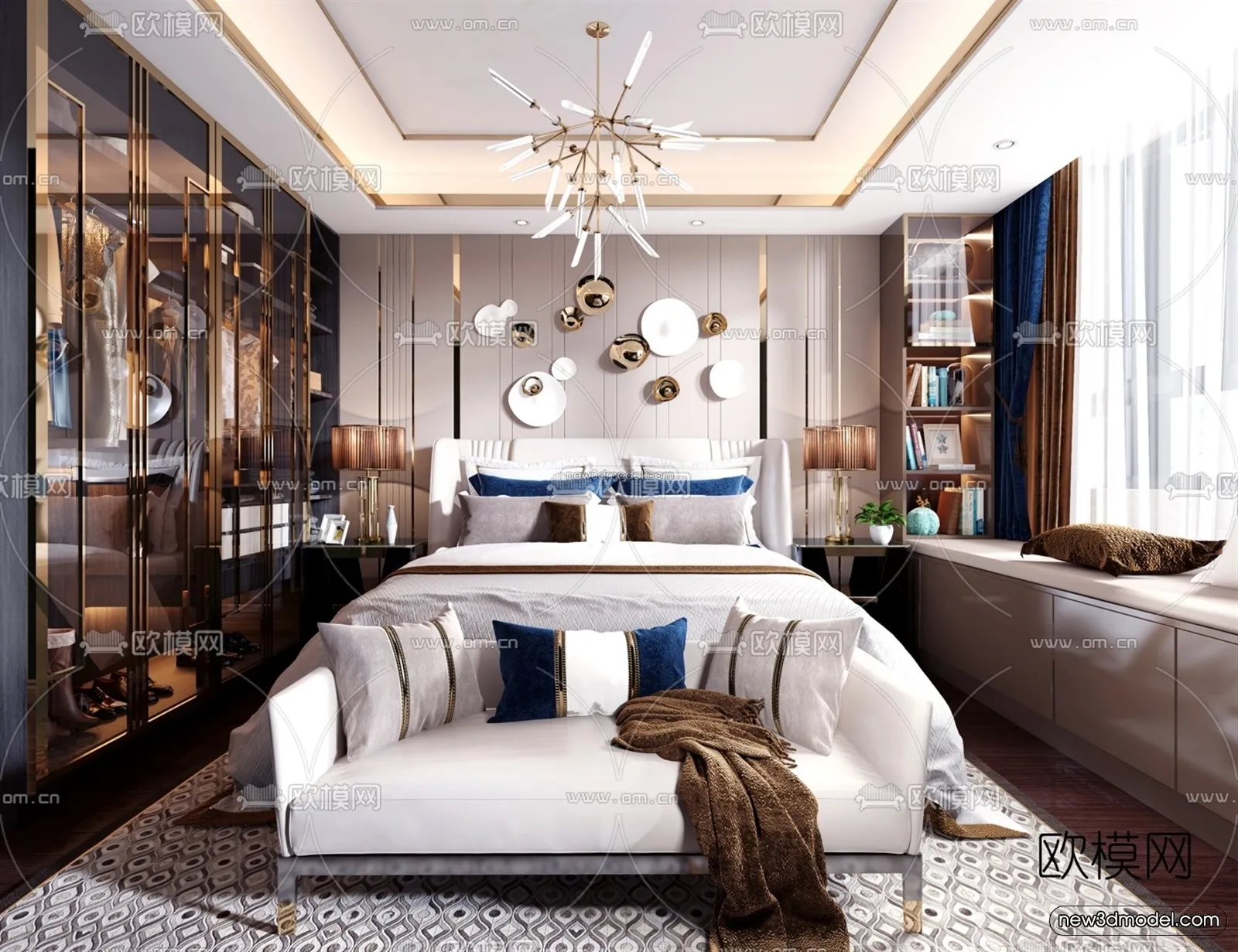 Luxury Style Interior 3D Blocks – Bedroom 3D Model – 205 – VRAY