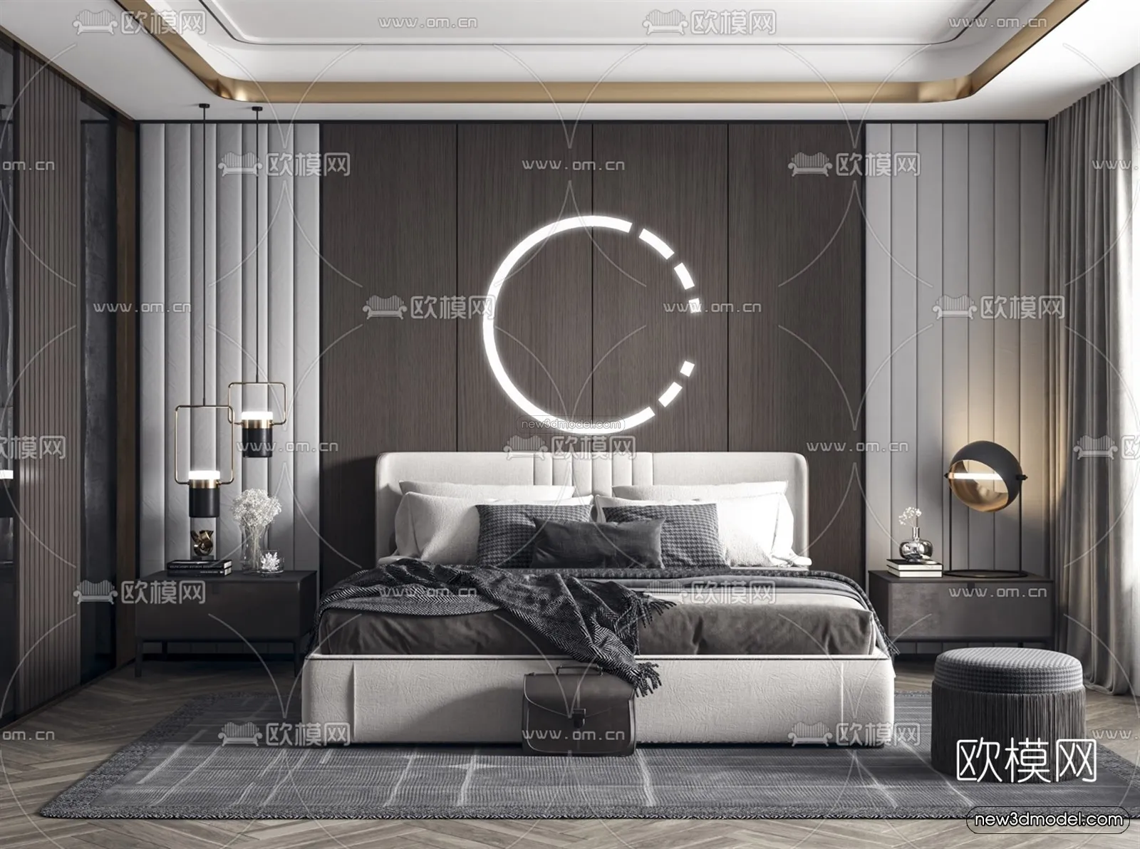 Luxury Style Interior 3D Blocks – Bedroom 3D Model – 208 – VRAY